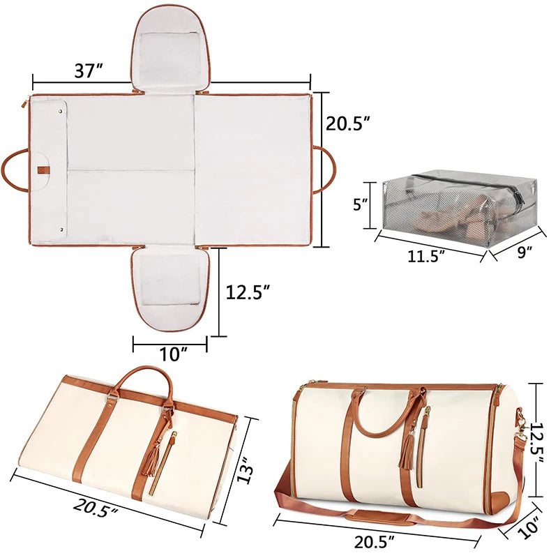 High capacity folding suit luggage