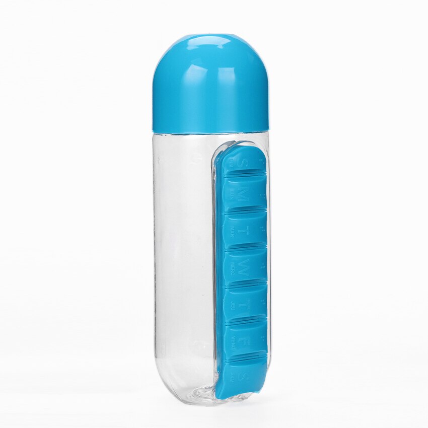 Water Bottle Combine Daily Pill Boxes Organizer